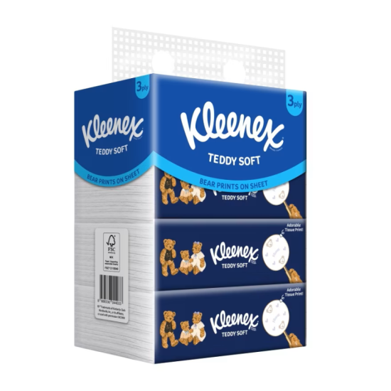 KLEENEX FACIAL TISSUE 3PLY TEDSOFT SOFT BOX 100S*4