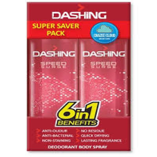 DASHING DEO B/SPR (T/P) SPEED SURGE 125ML*2