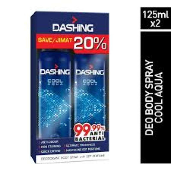 DASHING DEO B/SPR (T/P) COOL AQUA TP 125ML*2