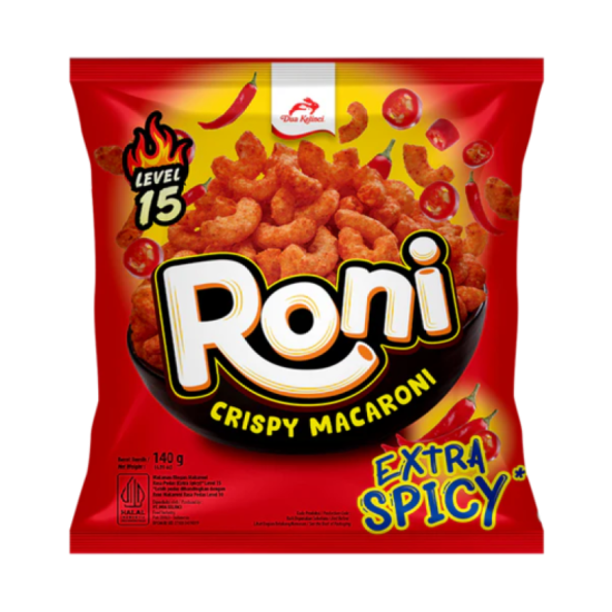 RONI CRISPY MACARONI EXTRA SPICY 140GM