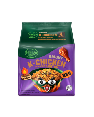 BIBIGO STIR FRIED RAMYUN SMOKY K-CHICKEN 122GM*4