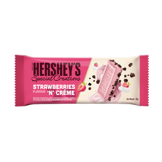 HERSHEY'S BAR S/CREATIONS STRAWBERRY N CREME 38GM