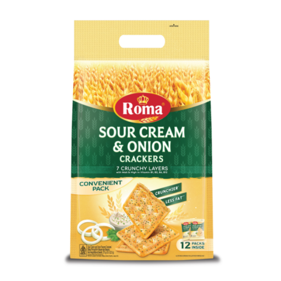 ROMA SOUR CREAM & ONION CRACKERS 22.5GM*12