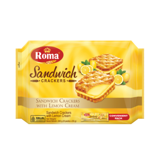 ROMA SANDWICH CRACKERS LEMON CREAM 30GM*8