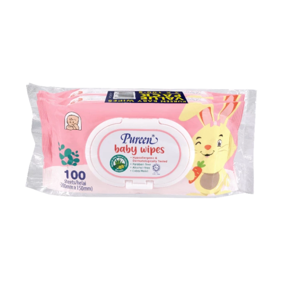 PUREEN BABY WIPES 2X100'S (PINK)
