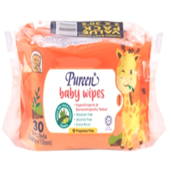 PUREEN BABY WIPES 2X30'S (WH)