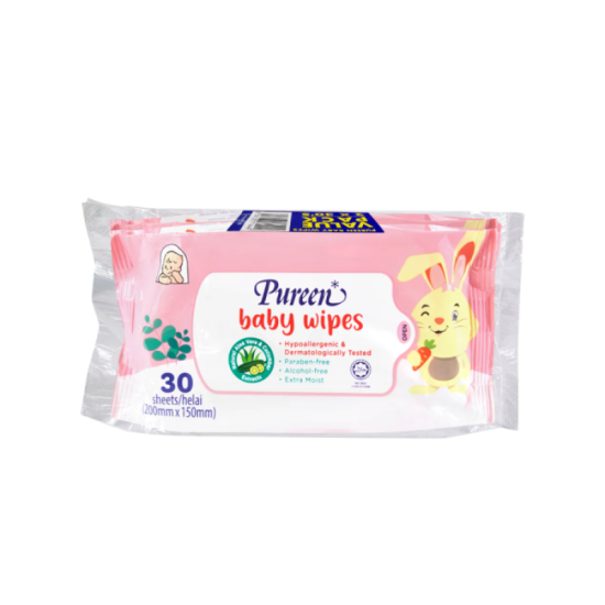 PUREEN BABY WIPES 2X30'S (PINK)