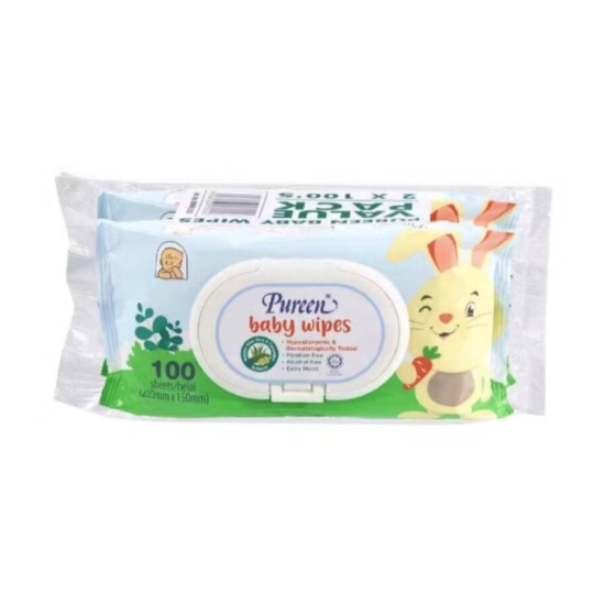 PUREEN BABY WIPES 2X100'S (WH)