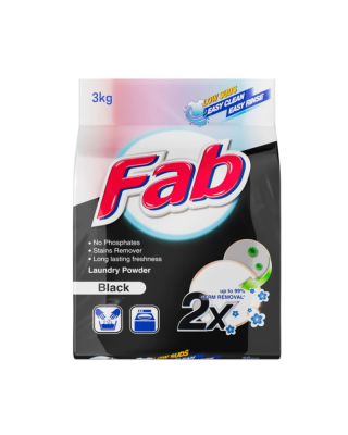 FAB LAUNDRY POWDER BLACK 3KG