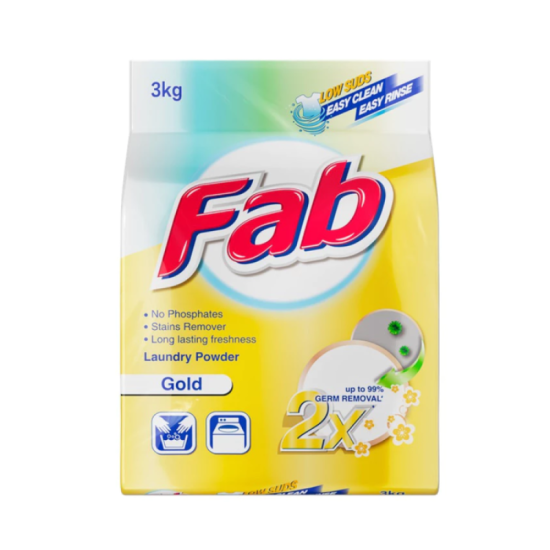 FAB LAUNDRY POWDER GOLD 3KG