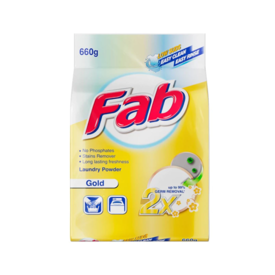 FAB LAUNDRY POWDER GOLD 660G