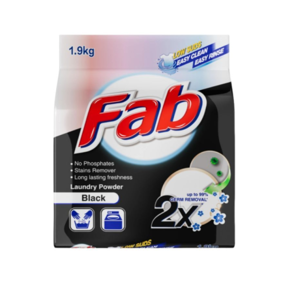 FAB LAUNDRY POWDER BLACK 1.9KG