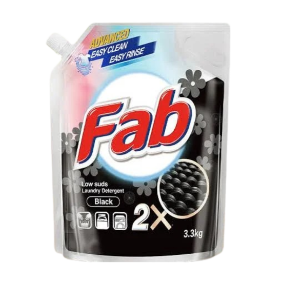 FAB LAUNDRY DETERGENT (REFILL) BLACK 3.3KG FAB LAUNDRY DETERGENT (REFILL) BLACK 3.3KG