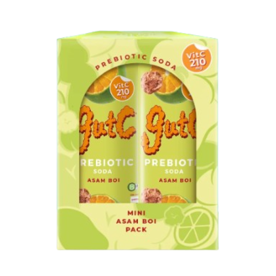 GUTC PREBIOTIC SODA - ASAM BOI 250ML*4'S