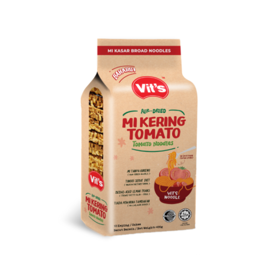 VIT'S AIR DRIED BROAD NOODLES - TOMATO 400GM VIT'S AIR DRIED BROAD NOODLES - TOMATO 400GM