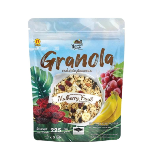 YOUNGER FARM GRANOLA MULBERRY & FRUIT 225GM
