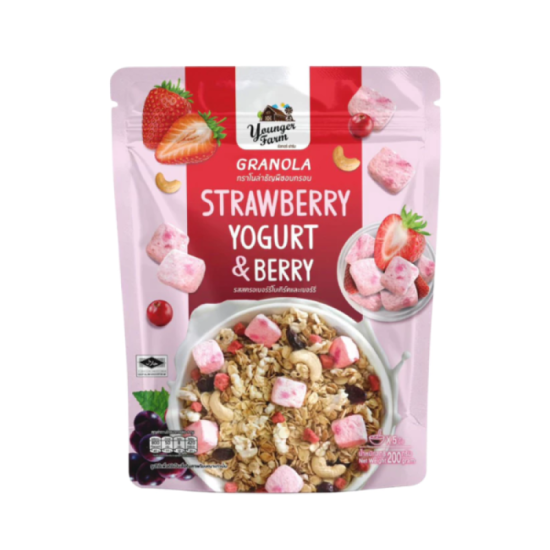 YOUNGER FARM GRANOLA STRAWBERRY YOGURT 225GM