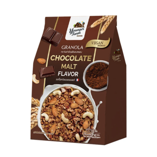 YOUNGER FARM GRANOLA CHOCOLATE MALT 225GM YOUNGER FARM GRANOLA CHOCOLATE MALT 225GM