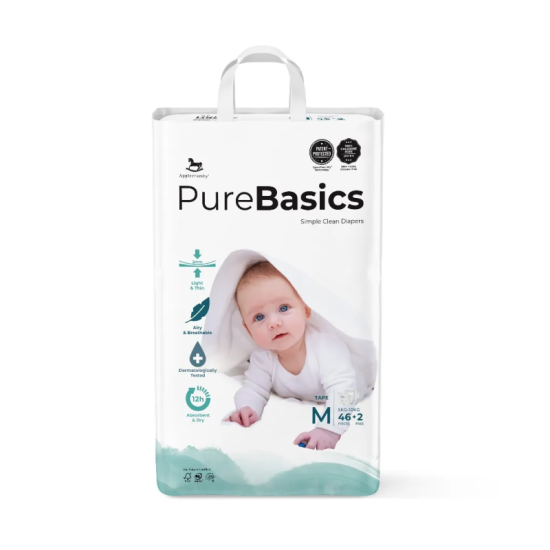 APPLECRUMBY PUREBASICS TAPE DIAPER M46 