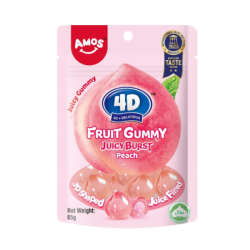 AMOS 4D FRUIT GUMMY PEACH 65GM