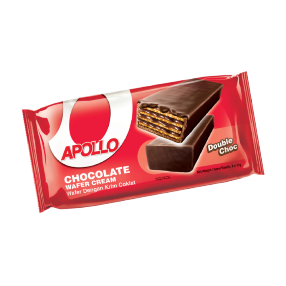 APOLLO WAFER BAR CHOC 17GM*6