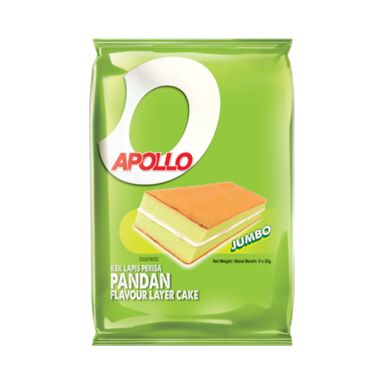 APOLLO LAYER CAKE PANDAN JUMBO 25GM*8