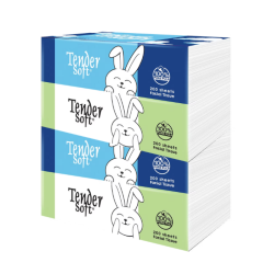 TENDER SOFT SOFT PACK FACIAL TISSUE 2PLY 200'S*4
