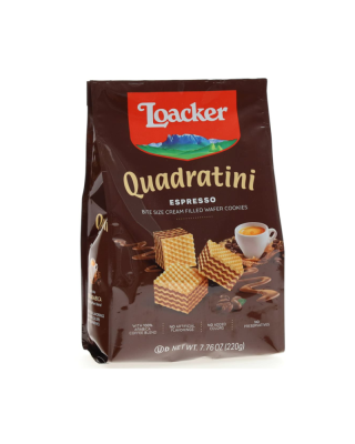 LOACKER QUADRATINI ESPRESSO 220GM