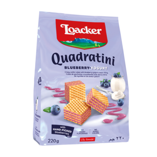 LOACKER QUADRATINI BLUEBERRY 220GM
