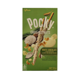 POCKY CASHEWS & COCONUT WHITE CHOCOLATE 25GM