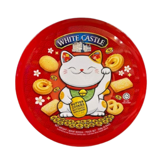 WHITE CASTLE LUCKY CAT BUTTER COOKIES 228GM
