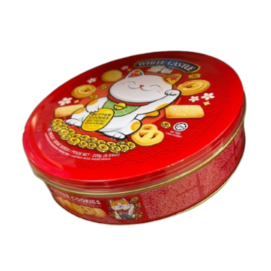 WHITE CASTLE LUCKY CAT BUTTER COOKIES 228GM