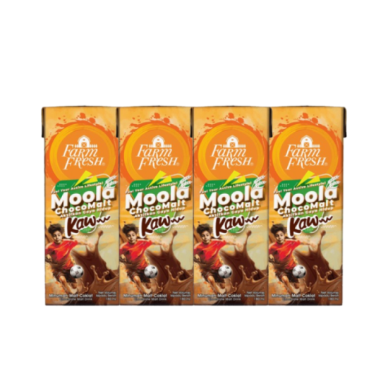 FARM FRESH UHT MOOLA CHOC MALT KAW 180ML*4'S