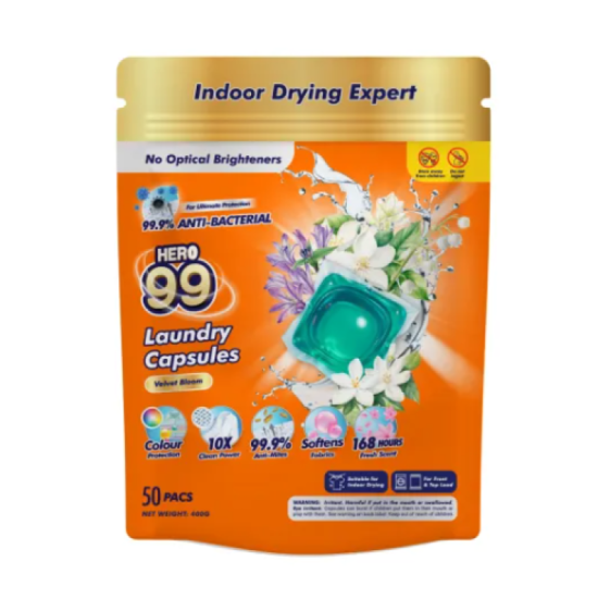 HERO 99 LAUNDRY CAPSULE VELVET BLOOM 400G