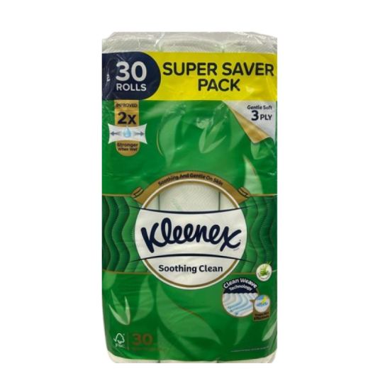 KLEENEX BATHROOM TISSUE ULTRA SOFT 3PLY ALOE 180S*30