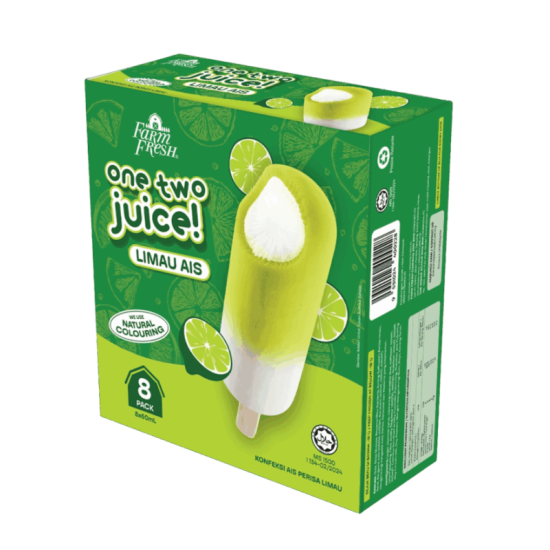 FARM FRESH ONE TWO JUICE LIMAU AIS 60ML*8'S