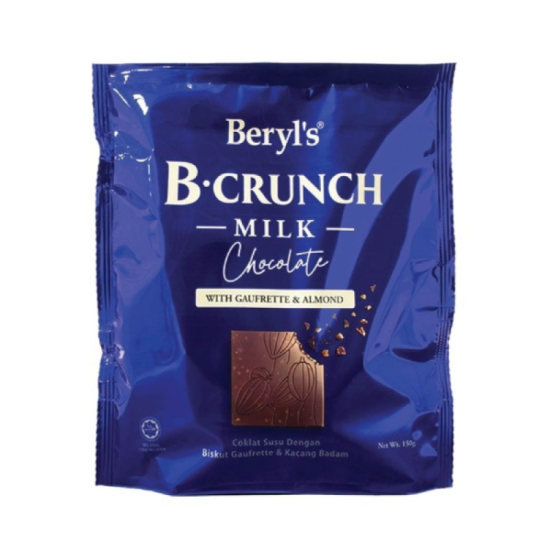 BERYL'S B.CRUNCH MILK CHOCO GAUFRETTE&ALMOND 150G
