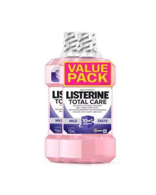LISTERINE MOUTHWASH TOTAL CARE MILD TASTE 750ML*2