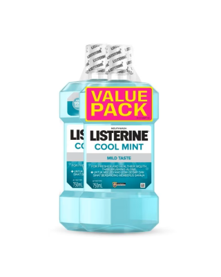 LISTERINE MOUTHWASH COOL MINT MILD TASTE 750ML*2