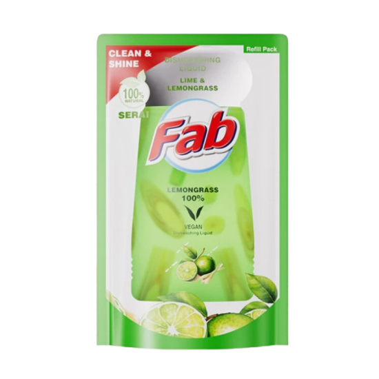 FAB DISHWASH LIQUID (RF) LIME & LEMONGRASS 850ML