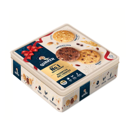 QUAKER COOKIES TIN BOX 400GM