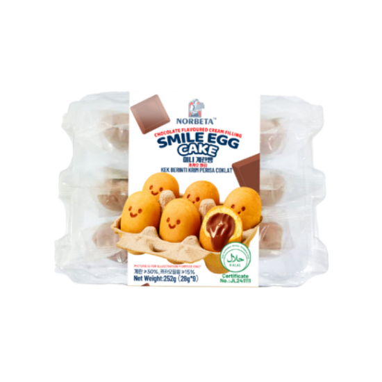 NORBETA SMILE EGG CAKE CHOCO 28GM*9