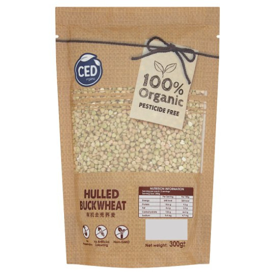 CED CERTIFIED ORGANIC HULLED BUCKWHEAT 300G