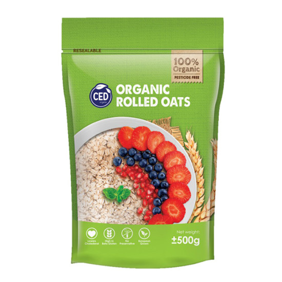 CED CERTIFIED ORGANIC ROLLED OAT REG 500G