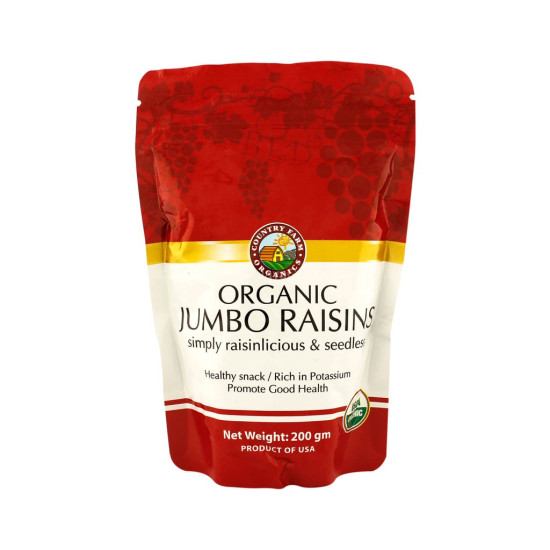 COUNTRY FARM ORGANIC RAISIN POUCH - RED 200G