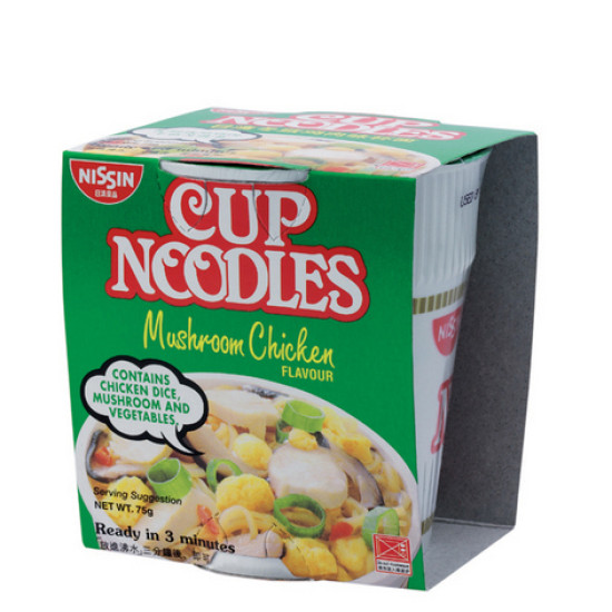 NISSIN INSTANT NOODLE CUP MUSHROOM CHICKEN 75GM