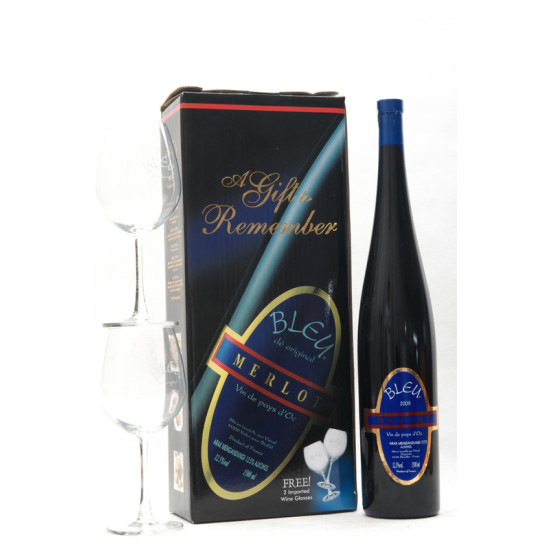 BLEU MERLOT 1500 ML (FREE 2 WINE GLASS)