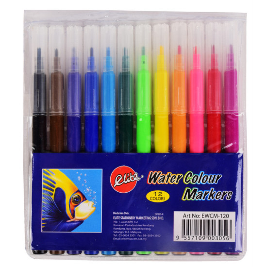 ELITE WATER COLOUR MARKERS 12'S WCM120