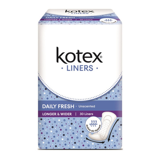 KOTEX FRESH PANTYLINERS LONGER & WIDE             