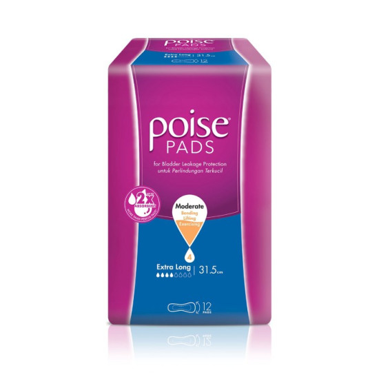 POISE PAD EXTRA LONG 31.5CM 12S